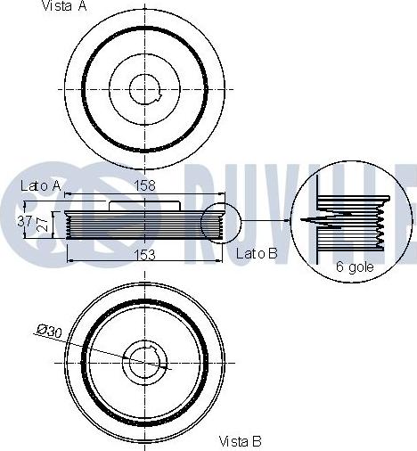 Ruville 520179 - Puleggia cinghia, Albero a gomiti www.autoricambit.com