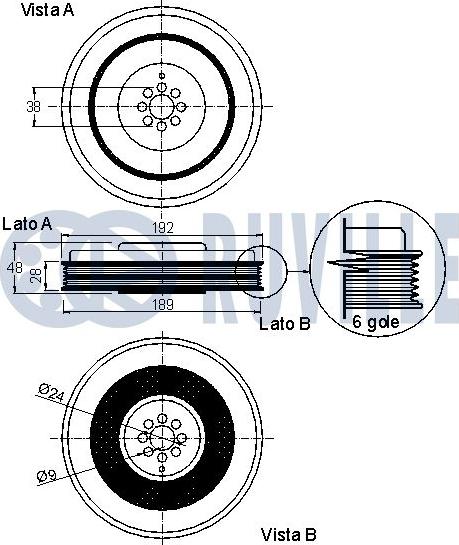 Ruville 520235 - Puleggia cinghia, Albero a gomiti www.autoricambit.com