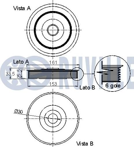 Ruville 520277 - Puleggia cinghia, Albero a gomiti www.autoricambit.com