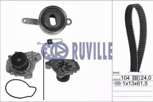 Ruville 57403711 - Pompa acqua + Kit cinghie dentate www.autoricambit.com