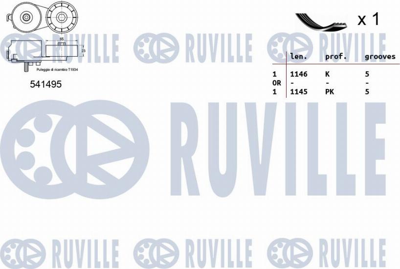 Ruville 570096 - Kit Cinghie Poly-V www.autoricambit.com