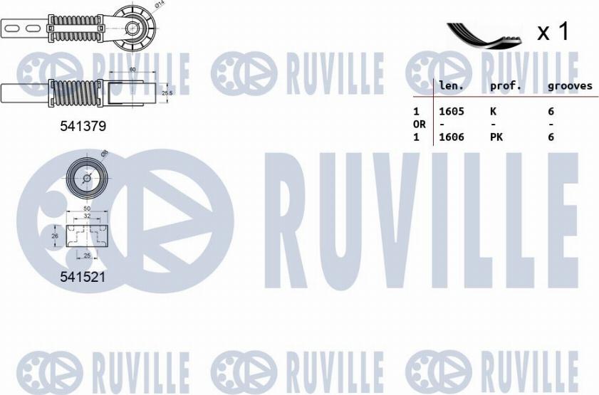 Ruville 570059 - Kit Cinghie Poly-V www.autoricambit.com