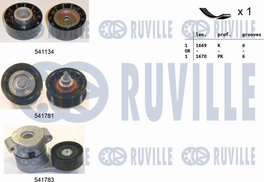 Ruville 570058 - Kit Cinghie Poly-V www.autoricambit.com