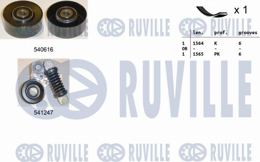 Ruville 570057 - Kit Cinghie Poly-V www.autoricambit.com