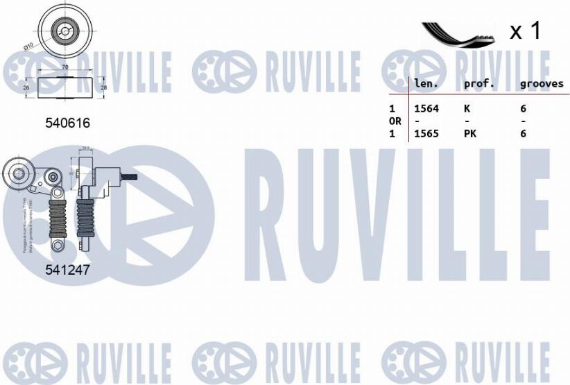 Ruville 570057 - Kit Cinghie Poly-V www.autoricambit.com