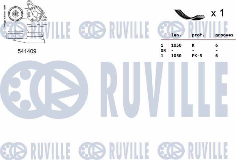 Ruville 570089 - Kit Cinghie Poly-V www.autoricambit.com