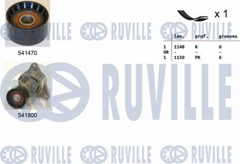 Ruville 570082 - Kit Cinghie Poly-V www.autoricambit.com