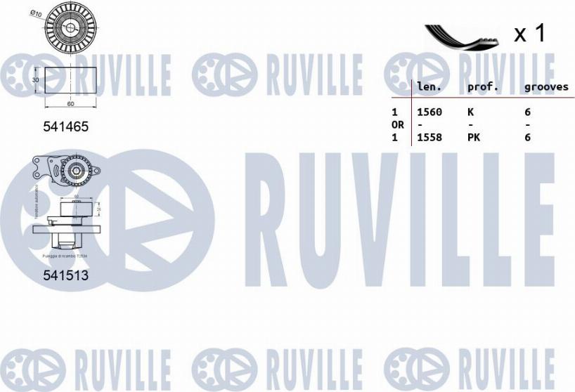 Ruville 570074 - Kit Cinghie Poly-V www.autoricambit.com