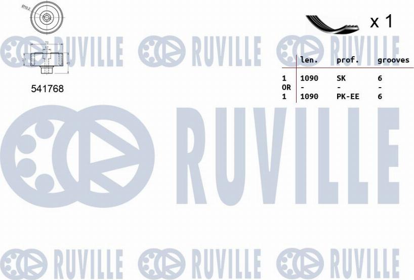 Ruville 570075 - Kit Cinghie Poly-V www.autoricambit.com