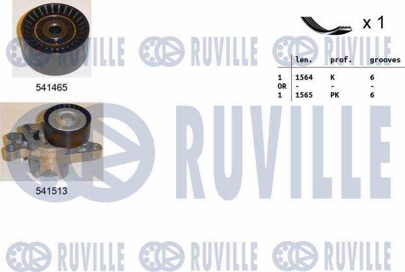 Ruville 570076 - Kit Cinghie Poly-V www.autoricambit.com