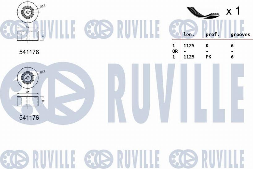 Ruville 570072 - Kit Cinghie Poly-V www.autoricambit.com