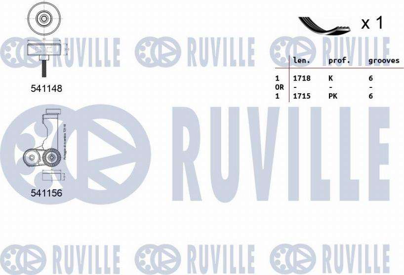 Ruville 570143 - Kit Cinghie Poly-V www.autoricambit.com