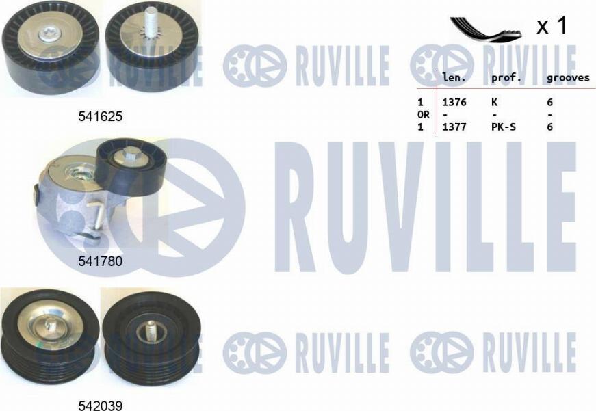 Ruville 570169 - Kit Cinghie Poly-V www.autoricambit.com