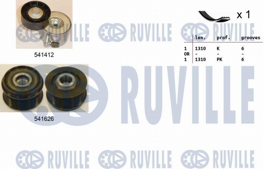 Ruville 570160 - Kit Cinghie Poly-V www.autoricambit.com