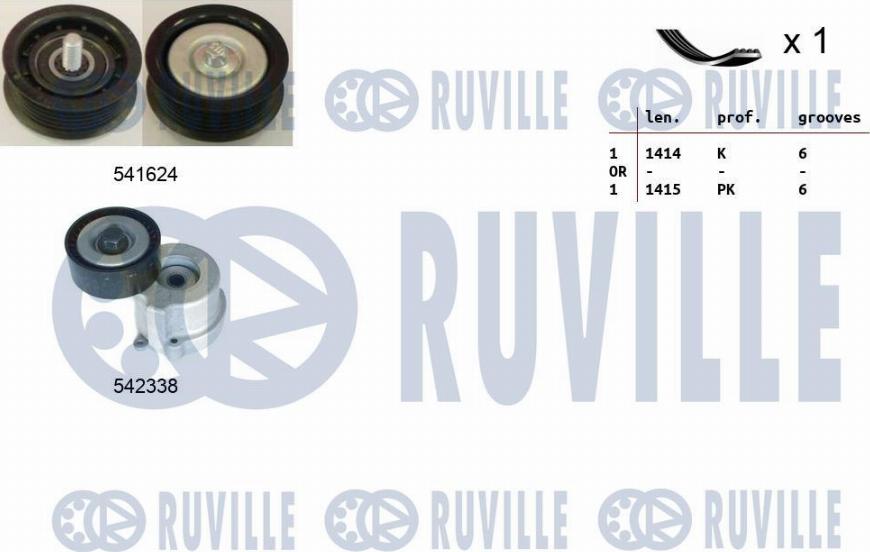 Ruville 570161 - Kit Cinghie Poly-V www.autoricambit.com