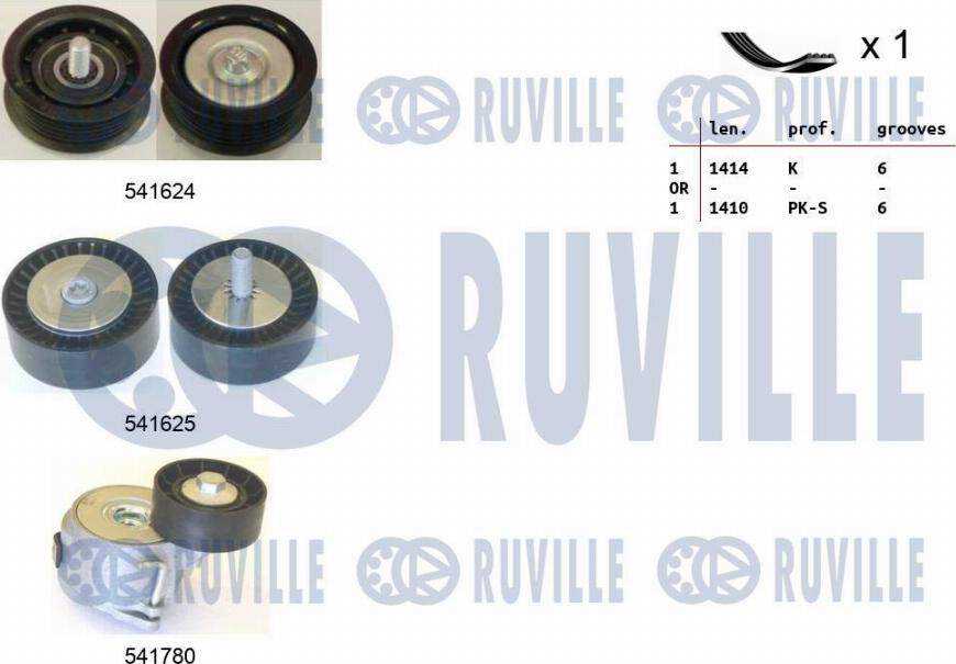 Ruville 570168 - Kit Cinghie Poly-V www.autoricambit.com