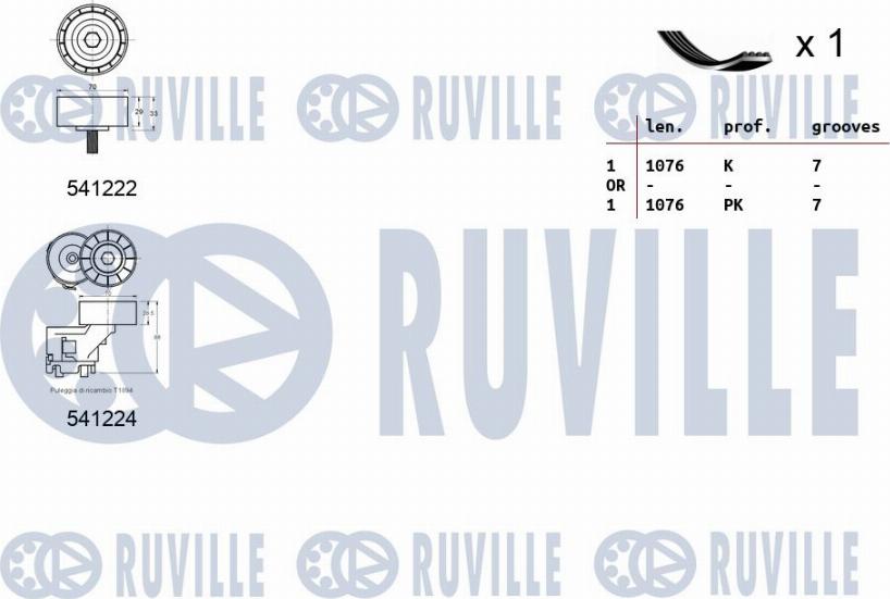 Ruville 570109 - Kit Cinghie Poly-V www.autoricambit.com