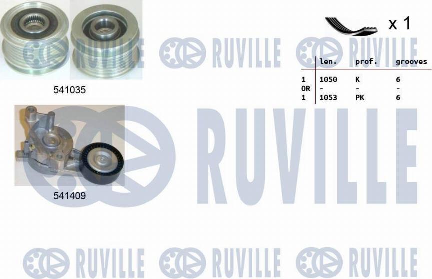Ruville 570102 - Kit Cinghie Poly-V www.autoricambit.com