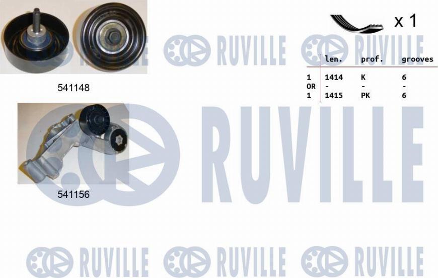 Ruville 570117 - Kit Cinghie Poly-V www.autoricambit.com