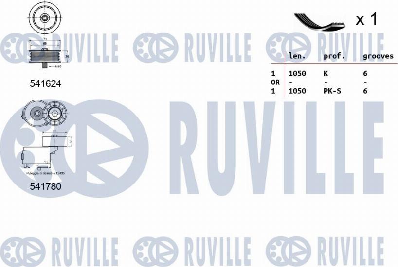 Ruville 570185 - Kit Cinghie Poly-V www.autoricambit.com