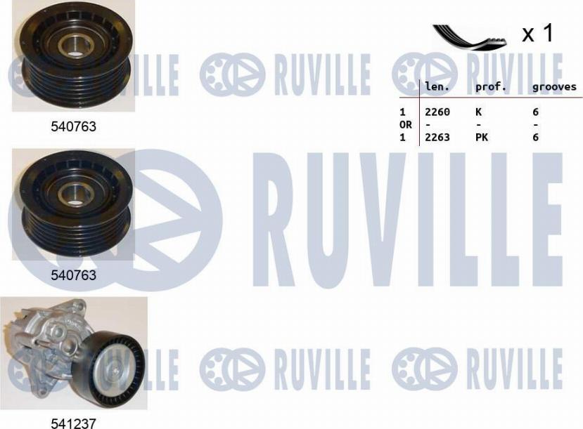 Ruville 570183 - Kit Cinghie Poly-V www.autoricambit.com