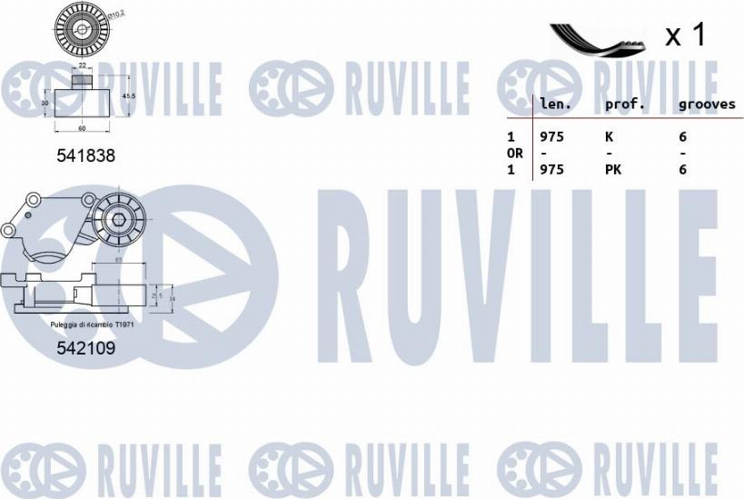 Ruville 570187 - Kit Cinghie Poly-V www.autoricambit.com