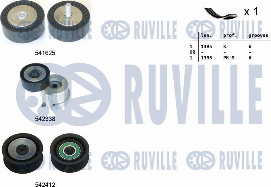 Ruville 570134 - Kit Cinghie Poly-V www.autoricambit.com