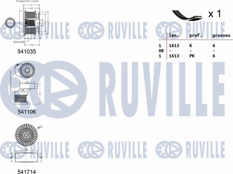 Ruville 570120 - Kit Cinghie Poly-V www.autoricambit.com