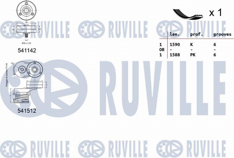 Ruville 570170 - Kit Cinghie Poly-V www.autoricambit.com