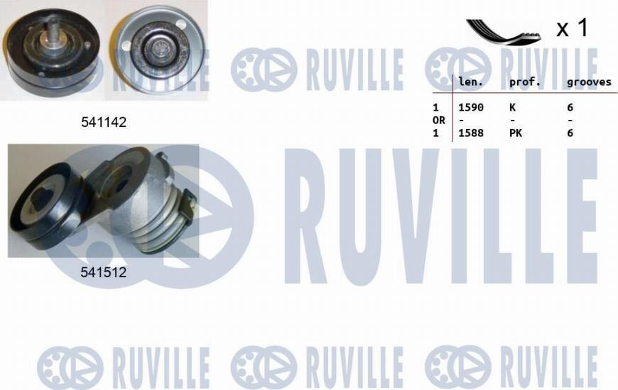 Ruville 570170 - Kit Cinghie Poly-V www.autoricambit.com