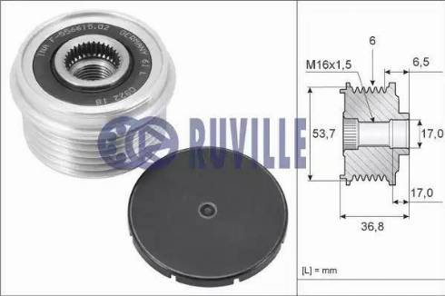 Ruville 57101 - Puleggia cinghia, Alternatore www.autoricambit.com