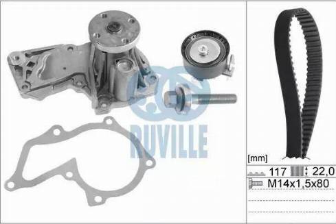 Ruville 57118701 - Pompa acqua + Kit cinghie dentate www.autoricambit.com