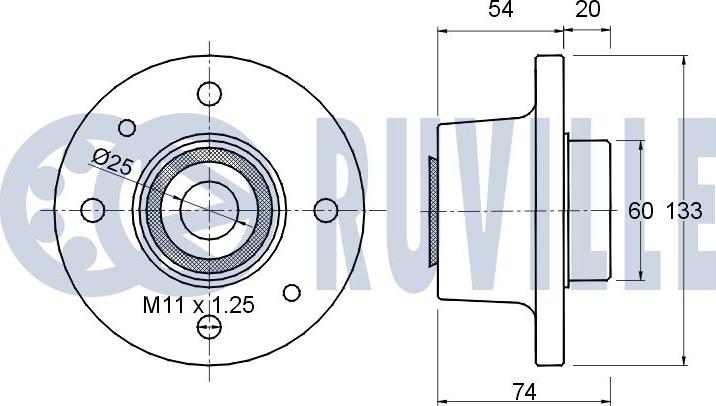 Ruville 220153 - Kit cuscinetto ruota www.autoricambit.com