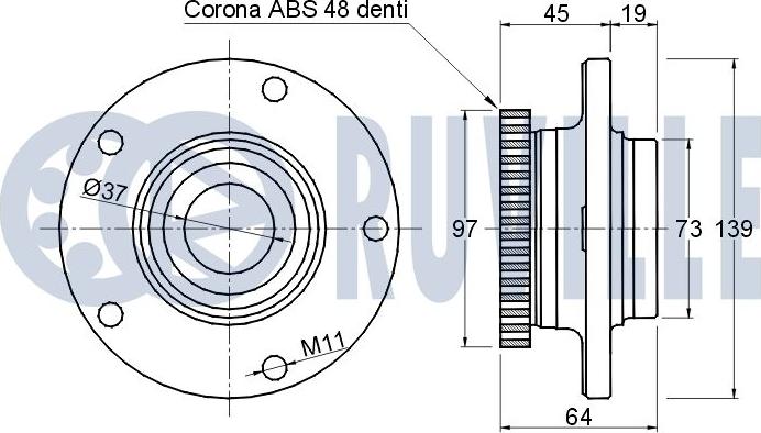 Ruville 220251 - Kit cuscinetto ruota www.autoricambit.com