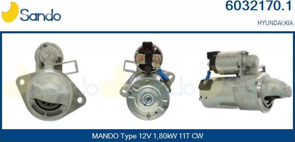 Sando 6032170.1 - Motorino d'avviamento www.autoricambit.com