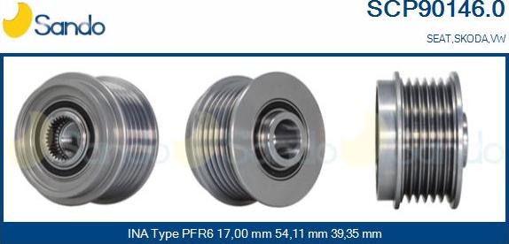 Sando SCP90146.0 - Puleggia cinghia, Alternatore www.autoricambit.com