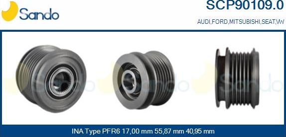 Sando SCP90109.0 - Puleggia cinghia, Alternatore www.autoricambit.com