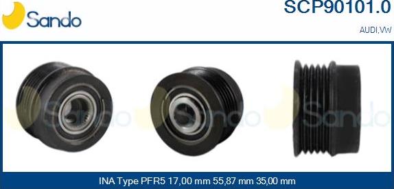 Sando SCP90101.0 - Puleggia cinghia, Alternatore www.autoricambit.com