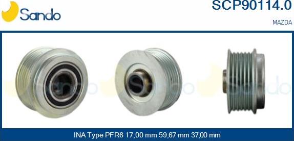 Sando SCP90114.0 - Puleggia cinghia, Alternatore www.autoricambit.com