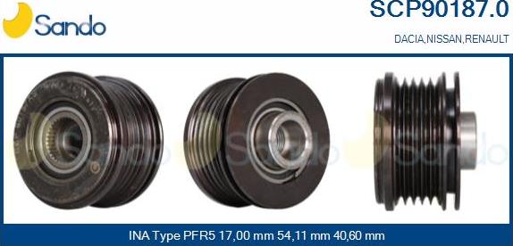 Sando SCP90187.0 - Puleggia cinghia, Alternatore www.autoricambit.com