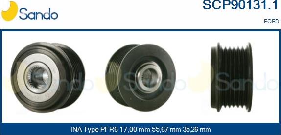 Sando SCP90131.1 - Puleggia cinghia, Alternatore www.autoricambit.com