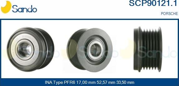 Sando SCP90121.1 - Puleggia cinghia, Alternatore www.autoricambit.com