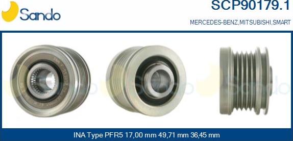 Sando SCP90179.1 - Puleggia cinghia, Alternatore www.autoricambit.com