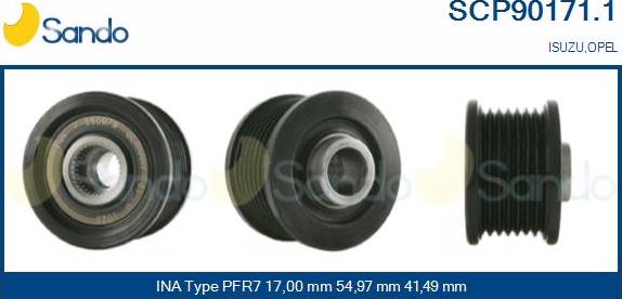 Sando SCP90171.1 - Puleggia cinghia, Alternatore www.autoricambit.com