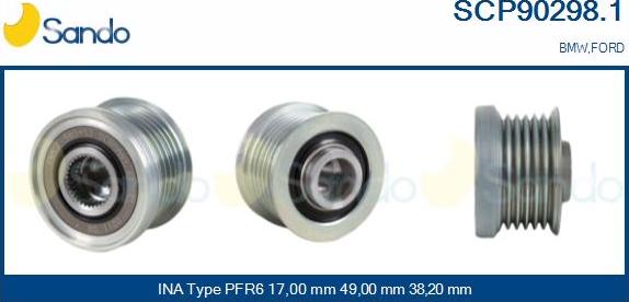 Sando SCP90298.1 - Puleggia cinghia, Alternatore www.autoricambit.com