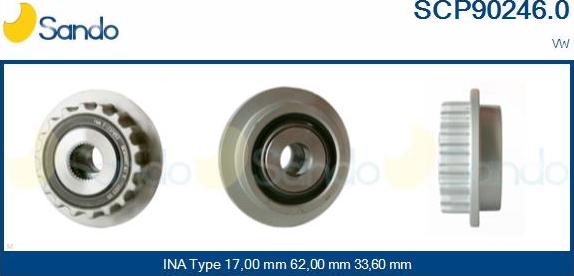 Sando SCP90246.0 - Puleggia cinghia, Alternatore www.autoricambit.com