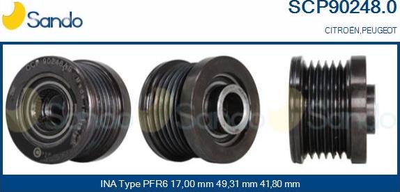 Sando SCP90248.0 - Puleggia cinghia, Alternatore www.autoricambit.com