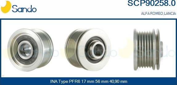 Sando SCP90258.0 - Puleggia cinghia, Alternatore www.autoricambit.com