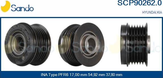 Sando SCP90262.0 - Puleggia cinghia, Alternatore www.autoricambit.com