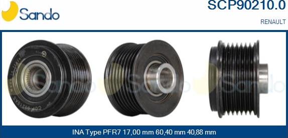 Sando SCP90210.0 - Puleggia cinghia, Alternatore www.autoricambit.com